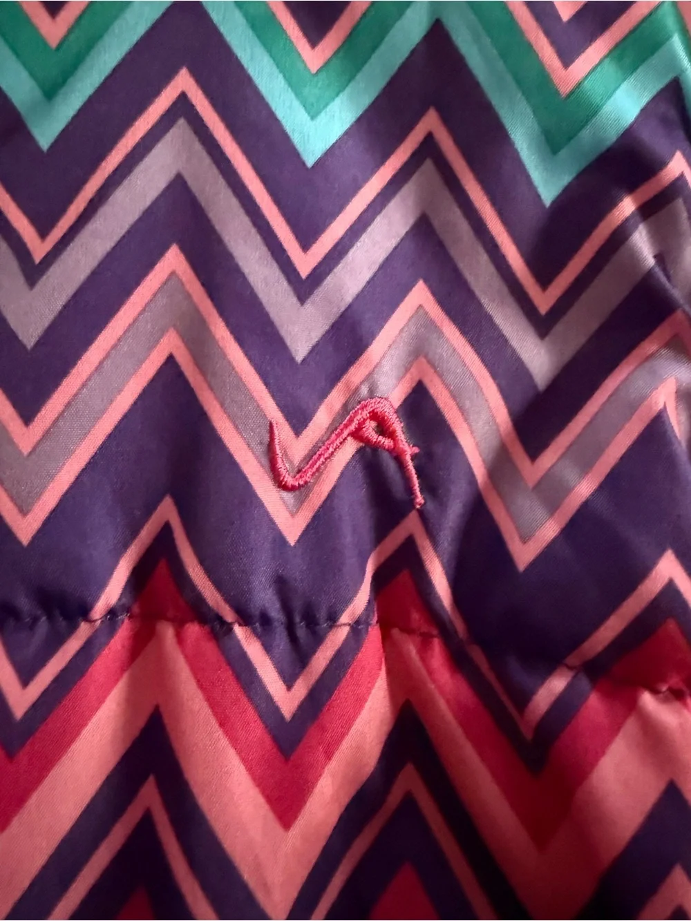 Vertical 9 Girls Chevron Puffer Vest Fleece Lined Pink, Purple, Teal Size L 14